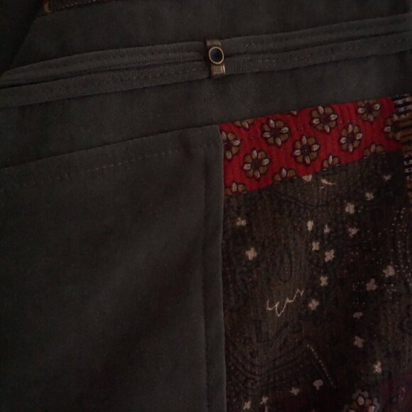 Vintage Lana Lee Canada Olive Green Paisley Patchwork Button Up Vest 16 L - Picture 9 of 9